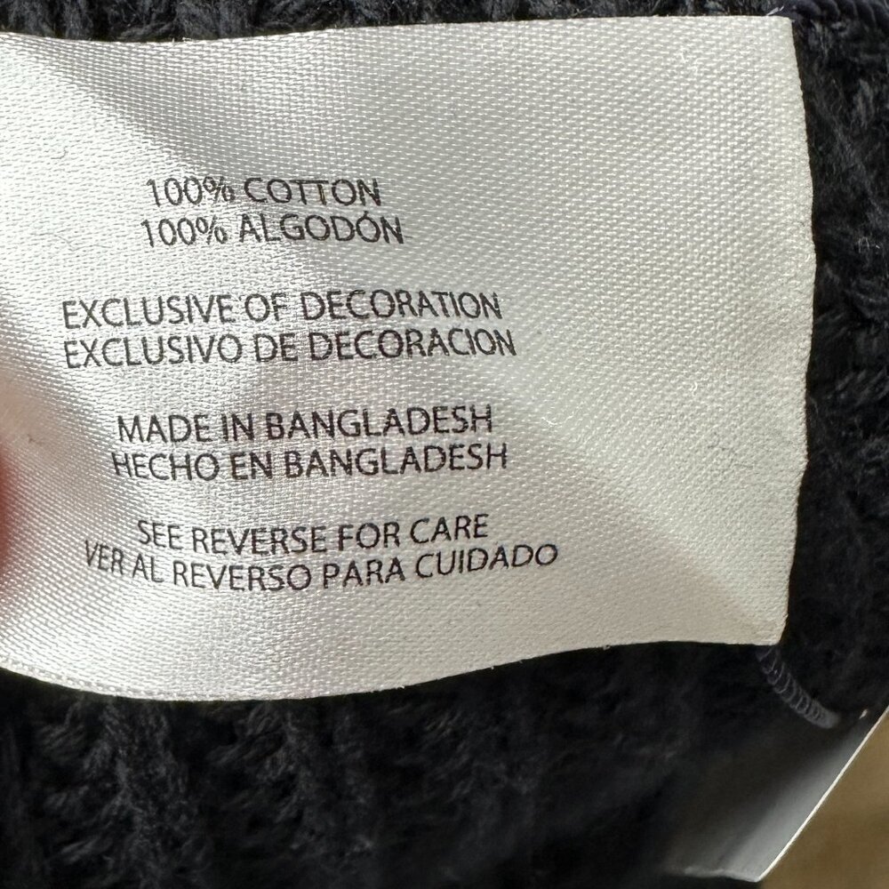 NWT Gap Womens 100% Cotton Tortoise Button Oversized Black Cardigan Size Large - Picture 7 of 11